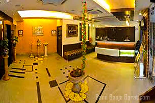 Hotel shree vatika reception area in bhopal