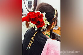Salon stories bridal floral hair style