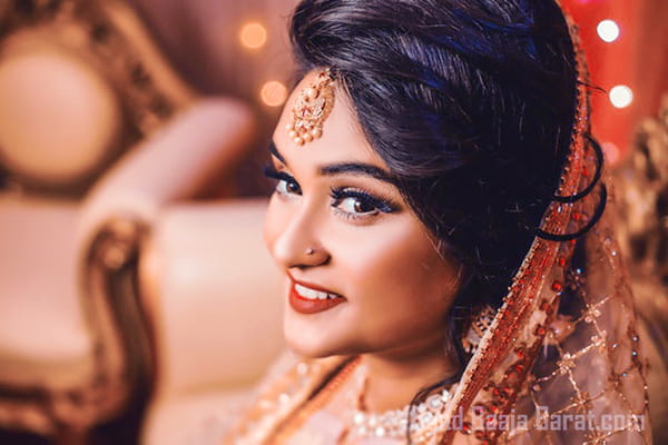 Bridal makeup with hair do by wedlooks makeup in varanasi